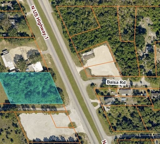 Mappa aerea del terreno commerciale sulla N US Highway 1 a Fort Pierce