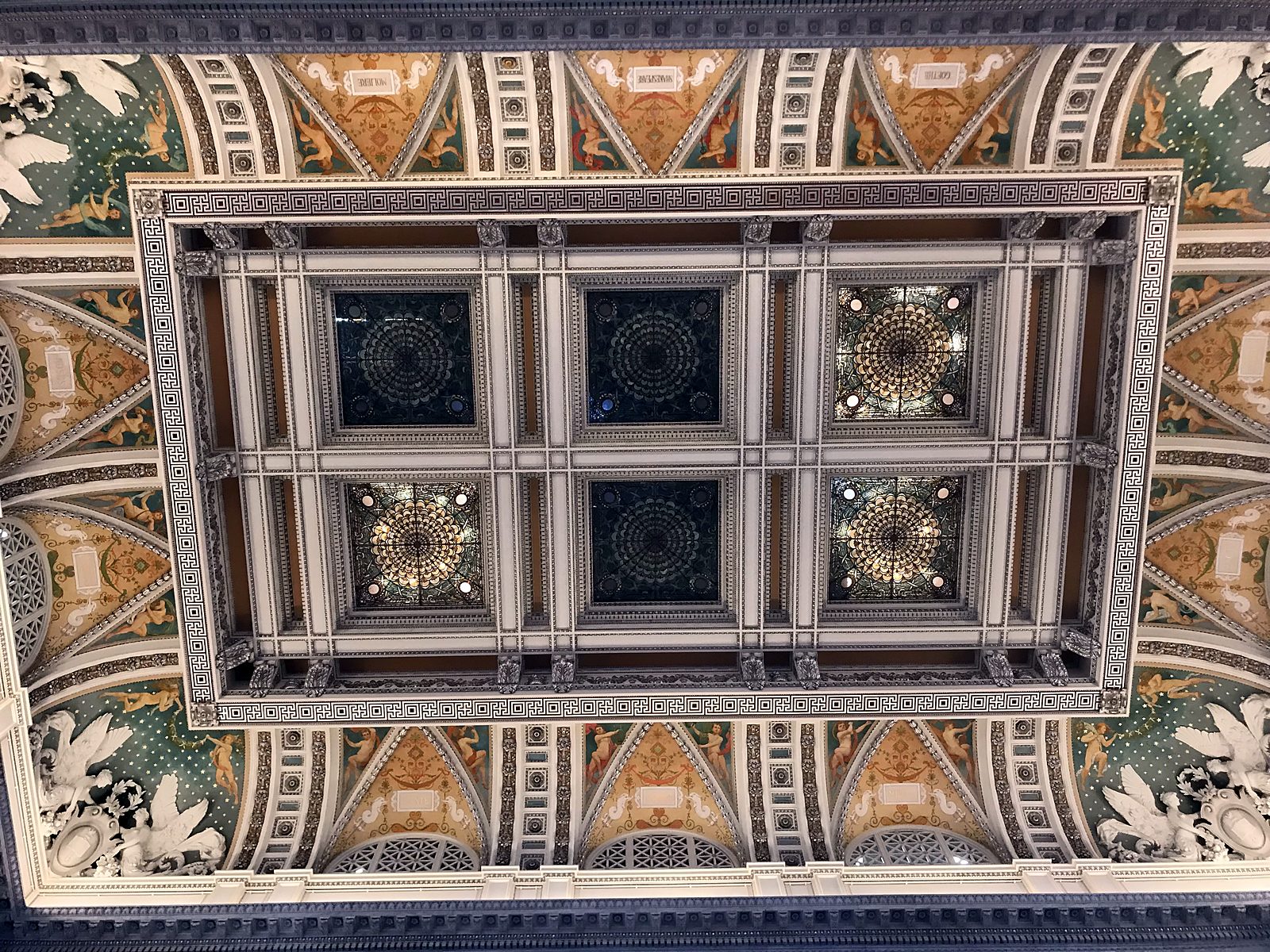 Il soffitto dipinto della Biblioteca del Congresso