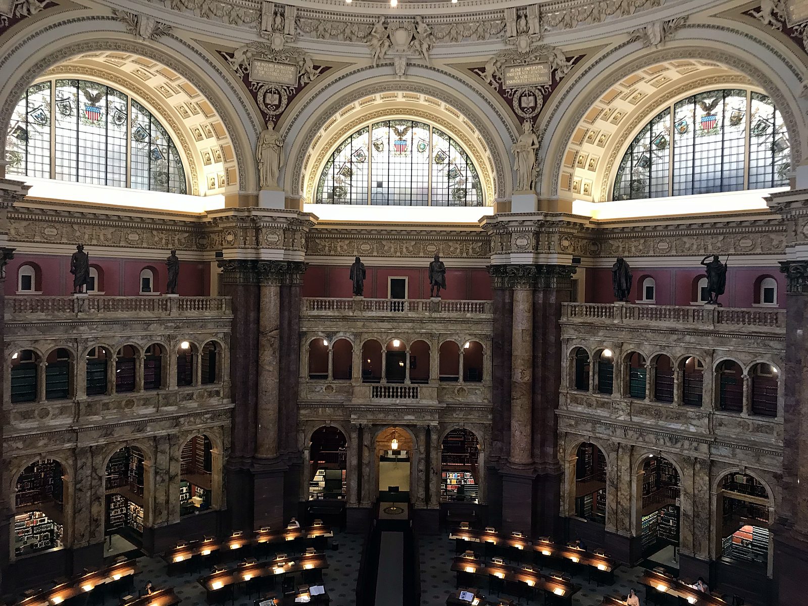 La sala di lettura principale della Biblioteca del Congresso